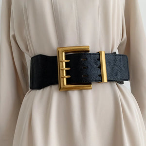 Women's Cowskin Double Pin Buckle Solid Pattern Casual Wear Belts