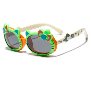 Kid's Acetate Frame Polycarbonate Lens Oval Polarized Sunglasses