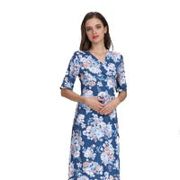 Women's Cotton V-Neck Short Sleeves Floral Casual Maternity Dress