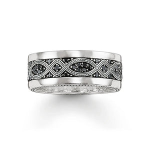 Women's 100% 925 Sterling Silver Zircon Pave Setting Trendy Ring