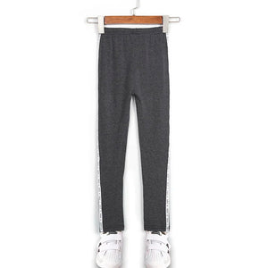 Kid's Girl Polyester Mid Waist Elastic Closure Casual Trousers