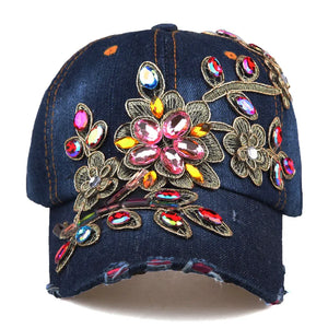 Women's Cotton Adjustable Strap Floral Casual Wear Winter Baseball Hat