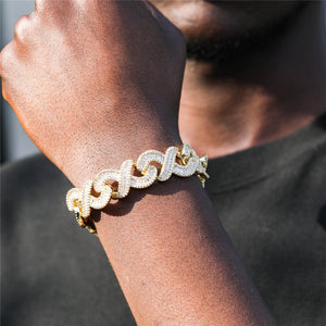 Men's Metal Copper Toggle Clasp Link Chain Geometric Bracelet