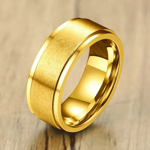 Men's Metal Stainless Steel Round Shaped Trendy Wedding Ring