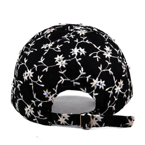 Women's Cotton Adjustable Strap Floral Pattern Casual Baseball Hat