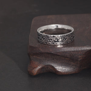 Women's 100% 925 Sterling Silver Geometric Pattern Wedding Ring
