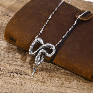Men's Metal Stainless Steel Link Chain Trendy Snake Shape Necklace