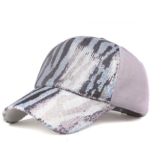 Women's Acrylic Adjustable Strap Sequined Casual Baseball Cap