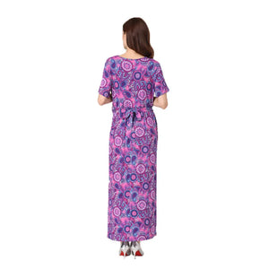 Women's Spandex V-Neck Short Sleeves Floral Maternity Dress