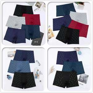 Men's Polyester Elastic Waist Quick-Dry Printed Pattern Boxer Shorts