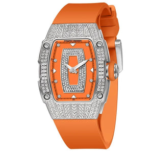 Women's Stainless Steel Tonneau Shaped Luxury Quartz Wrist Watch