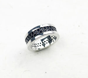 Women's 100% 925 Sterling Silver Zircon Pave Setting Classic Ring