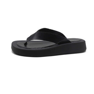 Women's Clip Toe PU Non-Slip Flip-Flops Flat Trendy Slippers