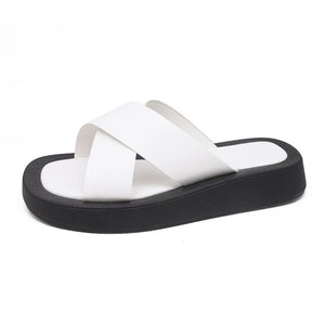 Women's Square Toe Non-Slip Closure Flat Casual Wear Slippers