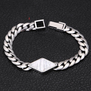 Men's 100% 925 Sterling Silver Geometric Chain Link Bracelet
