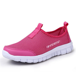Women's Breathable Mesh Platform Slip On Running Shoes
