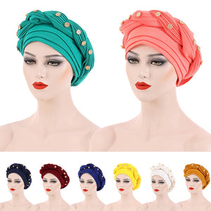 Women's Arabian Polyester Headwear Flower Pattern Casual Hijabs