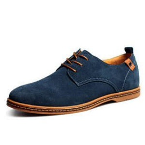 Men's Pointed Toe Leather Plain Cross Lace-Up Closure Formal Shoes