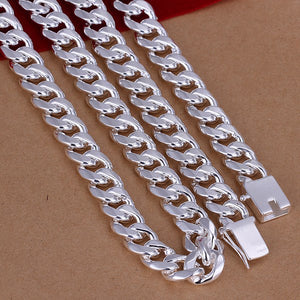 Men's 100% 925 Sterling Silver Round Hook Closure Vintage Necklace