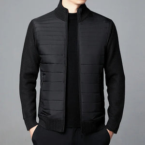 Men's Acrylic Stand Collar Full Sleeves Zipper Closure Jackets
