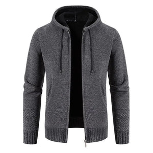Men's Acrylic Full Sleeves Zipper Closure Winter Hooded Jackets