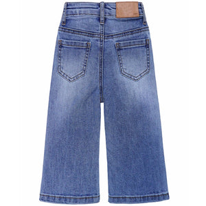 Kid's Cotton Mid Waist Zipper Fly Closure Denim Casual Jeans