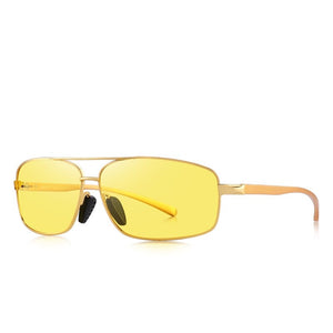 Men's Alloy Frame Rectangle Shaped Polarized UV400 Sunglasses
