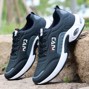 Men's Synthetic Round Toe Lace-up Waterproof Sports Sneakers