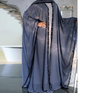 Women's Arabian V-Neck Polyester Full Sleeves Elegant Abaya