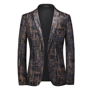 Men's Polyester Full Sleeve Single Breasted Closure Luxury Blazer