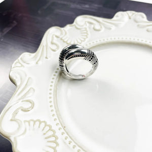 Men's 100% 925 Sterling Silver Zircon Channel Setting Vintage Ring
