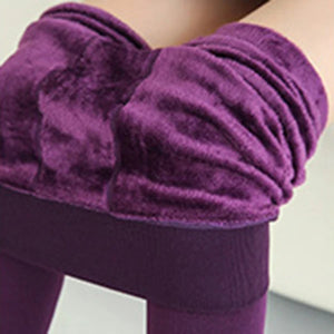 Women's Cotton Elastic Waist Seamless Solid Pattern Sport Leggings