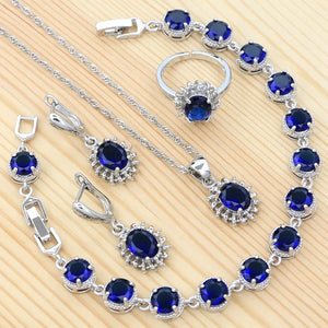 Women's 100% 925 Sterling Silver Zircon Geometric Jewelry Sets