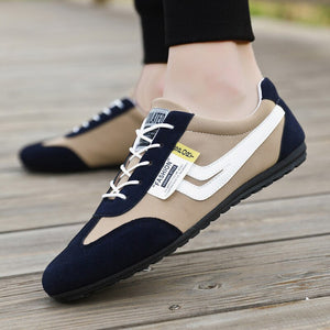 Men's Round Toe Canvas Breathable Lace Up Casual Wear Sneakers