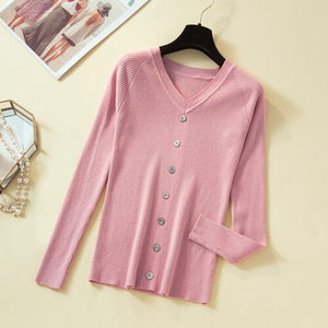 Women's Acetate V-Neck Full Sleeves Casual Wear Pullover Sweaters