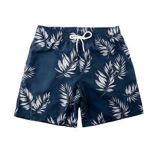 Men's Polyester Drawstring Closure Printed Boxer Swimwear Shorts