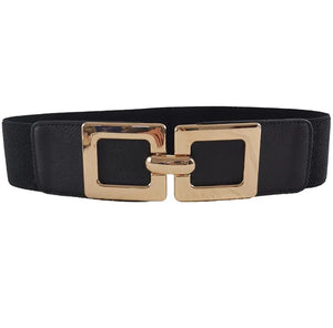 Women's Spandex Adjustable Strap Buckle Closure Solid Belts