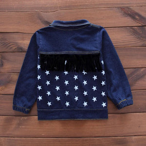 Kid's Turn-Down Collar Long Sleeve Star Printed Casual Clothes