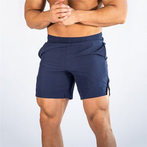 Men's Cotton Quick-Dry Fitness Sports Wear Trendy Solid Shorts