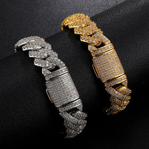 Men's Copper Link Chain Toggle Clasp Closure Hip Hop Bracelet