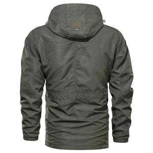 Men's Polyester Full Sleeves Zipper Closure Casual Hooded Jacket