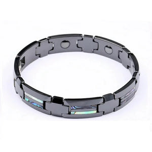 Men's Ceramic Stainless Steel Toggle-Clasps Classic Round Bracelet
