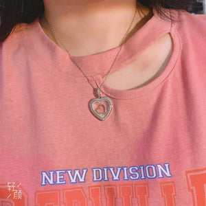 Women's Copper Cubic Zirconia Heart Pattern Classic Necklaces