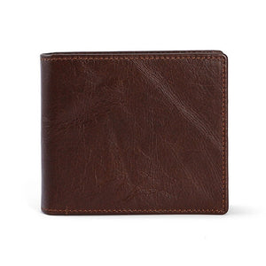 Men's Genuine Leather Card Holder Elegant Bifold Short Wallets