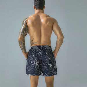 Men's Polyester Drawstring Closure Quick-Dry Swimwear Shorts