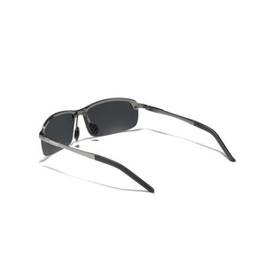 Men's Aluminum Magnesium Frame Rectangle Rimless UV400 Sunglasses