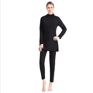 Women's Arabian Nylon Long Sleeve Solid Pattern Trendy Swimwear