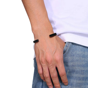 Men's Metal Stainless Steel Open Clasp Round Shape Bracelet