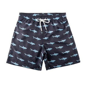 Men's Polyester Drawstring Closure Printed Boxer Swimwear Shorts