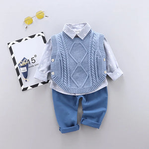 Kid's Cotton Turn-Down Collar Full Sleeve Single Breasted Clothes